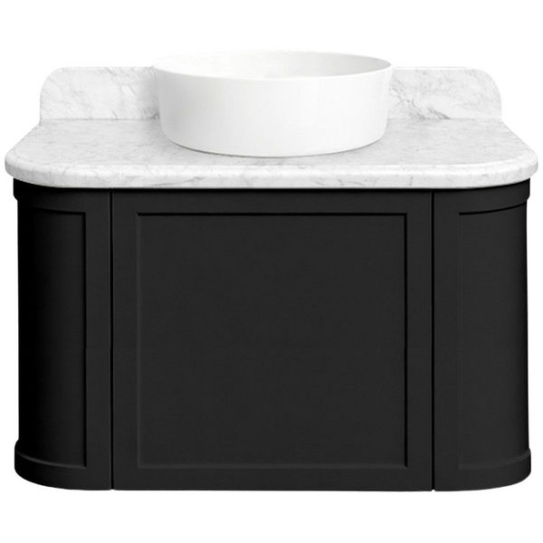 Turner Hastings Evara 75x53 Wall Hung Vanity with Real Marble Top To Suit Above Counter Basin Volcanic Ash 1TH EV754-VA-1TH