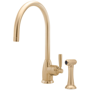 Shaws by Perrin & Rowe Roeburn Kitchen Mixer with Rinse - Satin Brass AUSH-4846SB
