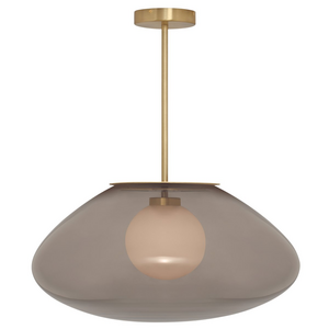 CTO Lighting Petra Large Pendant Light - Brass and White Opal Glass PETPELSBSGSO