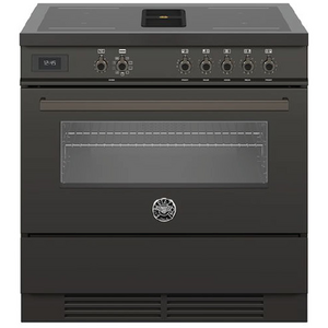 Bertazzoni 90cm Professional Airtec Dark Grey Induction Freestanding Oven with Integrated Downdraft