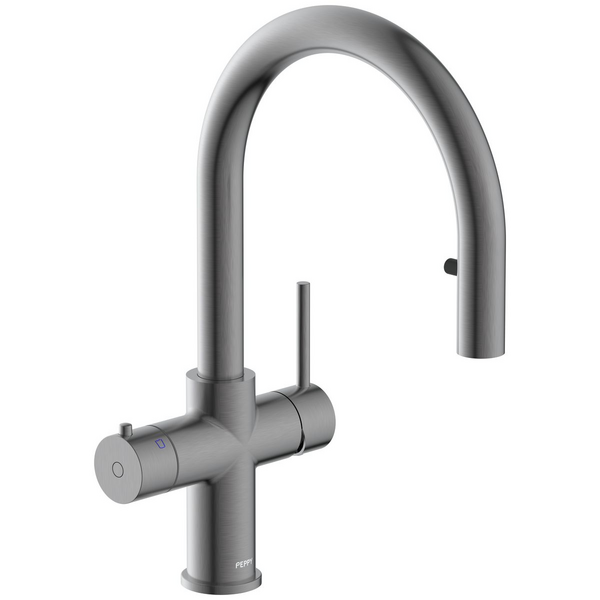 Peppy Taps Flagship 4in1 Pull Out Boiling and Ambient Filtered Water Tap Gun Metal Grey 4IN1BAPOGMG