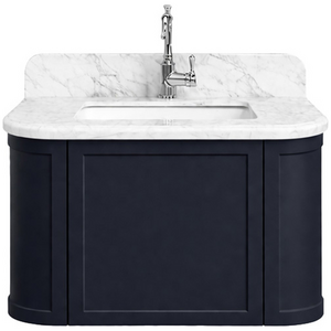 Turner Hastings Evara 75x53 Wall Hung Vanity with Real Marble Top and Ceramic Undercounter Basin Aegean Blue NTH EV752-AB-NTH