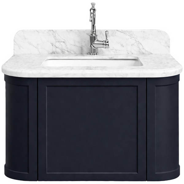 Turner Hastings Evara 75x53 Wall Hung Vanity with Real Marble Top and Ceramic Undercounter Basin Aegean Blue 3TH EV752-AB-3TH