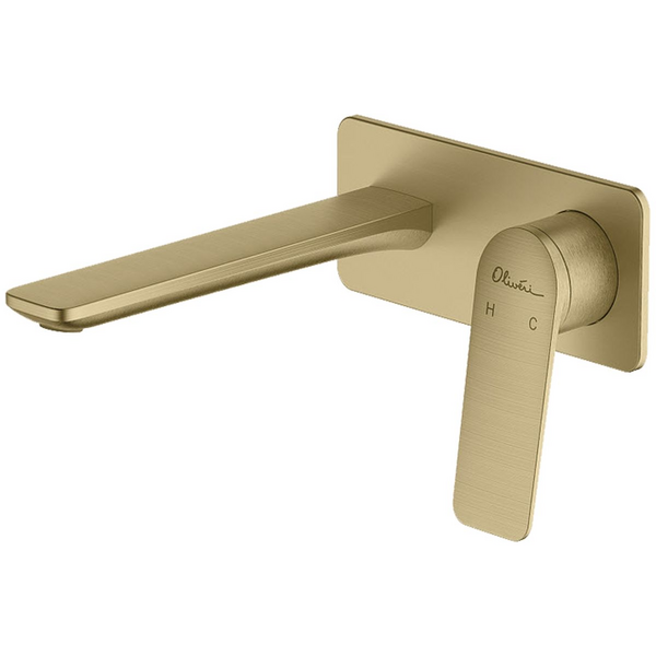 Oliveri Paris Wall Basin Mixer 200mm - Classic Gold PA102503CG