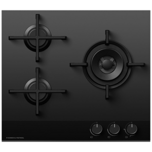 Fisher & Paykel Series 9 60cm Three Burner Natural Gas Cooktop Black Glass