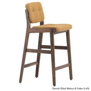 De La Espada Capo Breakfast Bar Stool in Walnut Timber - Upholstery Range A 780PWA