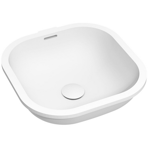Omvivo Sub Smooth Square 330 Undermount Basin - Matte White SUB-SMSQ330
