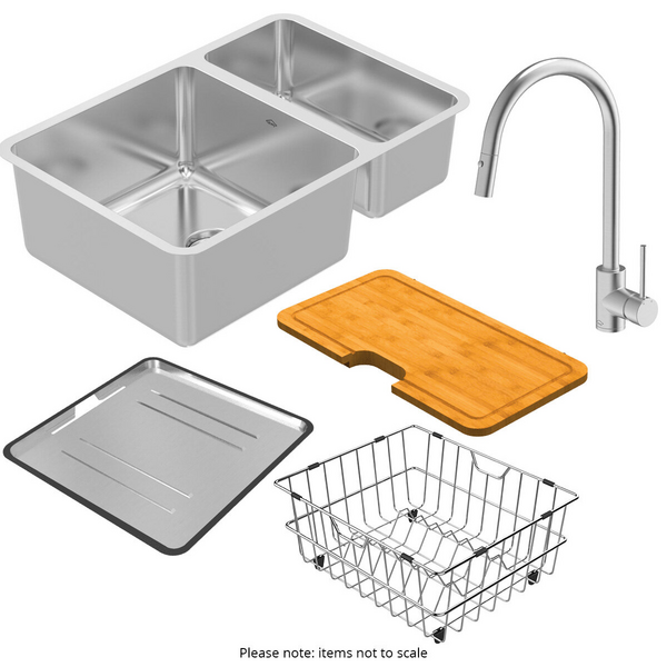 Abey Double Sink Pack with Accessories inc Dish Rack WNL180T