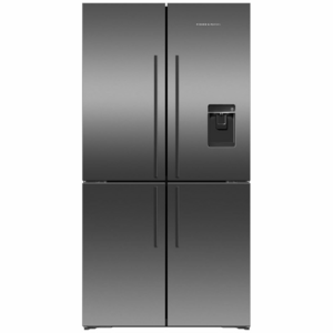 Fisher & Paykel Series 7 538L Quad Door Refrigerator with Ice and Water Black Stainless Steel