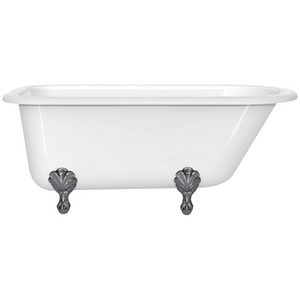 Victoria + Albert Hampshire 1500 Clawfoot Freestanding Bath - Gloss White with Polished Chrome Feet HA1NSWNOFTHAMPC
