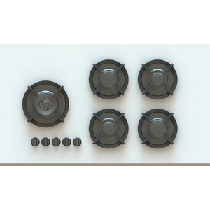 Pitt Enep 5 Burner Natural Gas Cooktop Professional Brass ENEP5PTNG