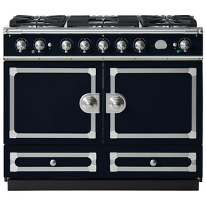 La Cornue Cornufe 110cm Dual Fuel Freestanding Oven Navy Blue with Brushed Nickel