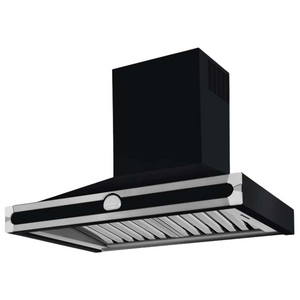 La Cornue Albertine 90cm Canopy Rangehood Shiny Black with Brushed Nickel HS9MN21ET0