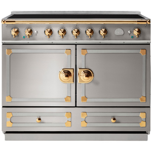 La Cornue Cornufe 110cm Induction Freestanding Oven Brushed Stainless Steel with Polished Brass CFE110EISS-BN