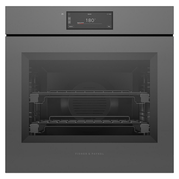 Fisher & Paykel 60cm Series 11 Minimal Handleless Pyrolytic Oven Grey Glass OB60SAMPUNG5