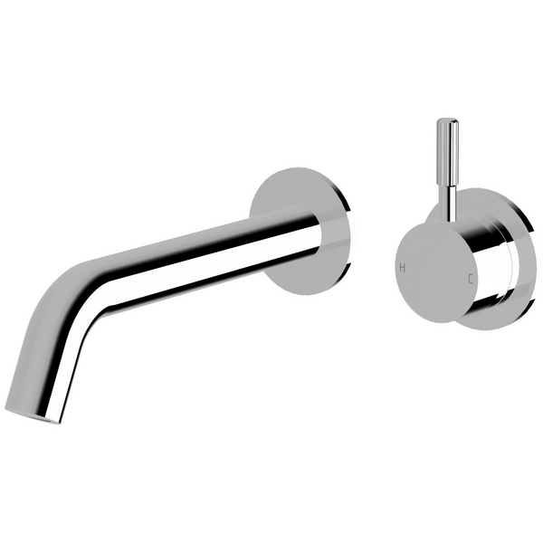Sussex Taps Virgo Wall Basin or Bath Mixer Outlet System 200mm Fluted Chrome VGWBBMOS20001-F
