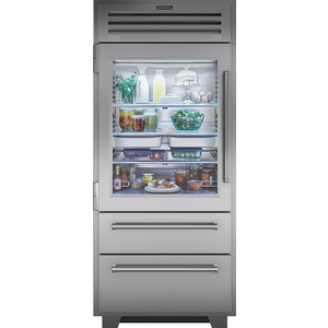 Sub-Zero Pro 660L Built-In Bottom Mount Fridge with Glass Door