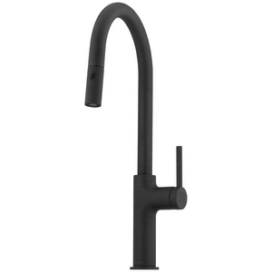 Oliveri Vilo Pull Out Goose Neck Mixer Tap Black Granite