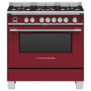 Fisher & Paykel 90cm Series 9 Classic Style Freestanding Dual Fuel Pyrolytic Oven Red