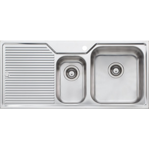 Oliveri Nu-Petite 1 and 1/2 Bowl Left Hand Drainer Topmount Sink