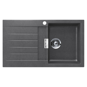 Abey Shock Signus Single Bowl Topmount Sink with Left Hand Drainer Stone
