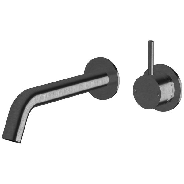 Sussex Taps Virgo Wall Basin or Bath Mixer Outlet System 200mm LUXPVD Brushed Smoke Gunmetal VGWBBMOS20001-54