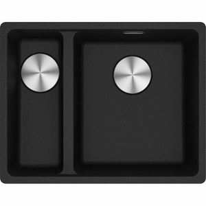 Franke Maris 340/150mm 1 and 1/2 Bowl Left Topmount Sink with Extension Drainer Onyx