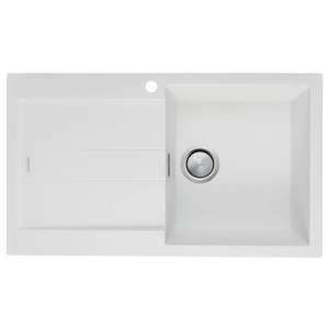 Oliveri Santorini Single Bowl Topmount Sink with Left Hand Drainer White