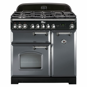 Falcon 90cm Classic Deluxe Freestanding Dual Fuel Oven/Stove Slate and Chrome