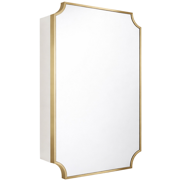 Turner Hastings Claremont 80x50 Bathroom Mirror Shaving Cabinet Brushed Brass CL405SC-BB