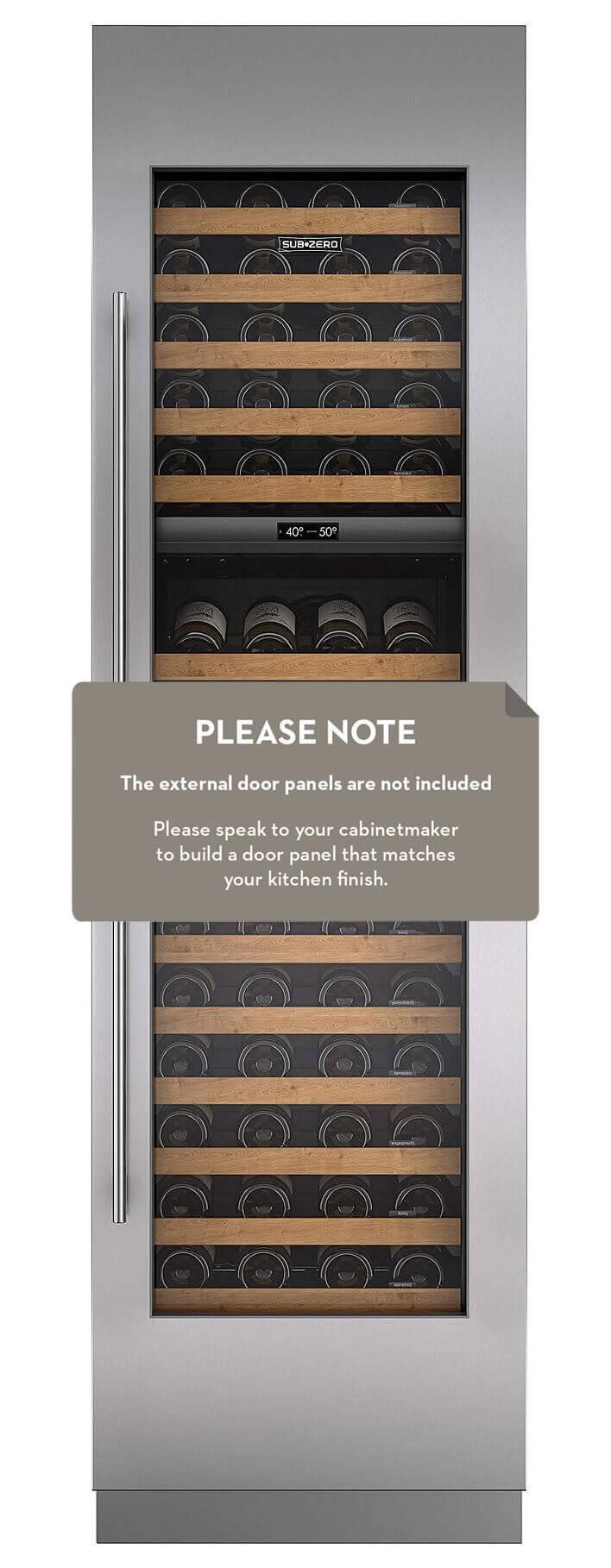 Sub-Zero Designer 102 Bottle Integrated Wine Storage Cabinet Right