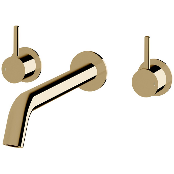 Sussex Taps Virgo Wall Basin or Bath Set 250mm LUXPVD Pure Gold VGWBBS25001-59