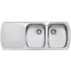 Oliveri Monet Double Bowl Left Hand Drainer Topmount Sink