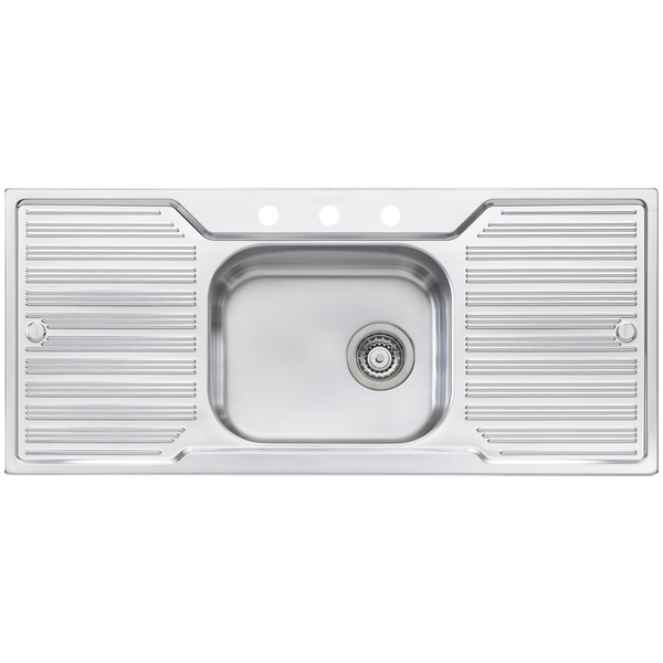 Oliveri Diaz Single Bowl Topmount Sink with Double Drainer DZ133-3TH