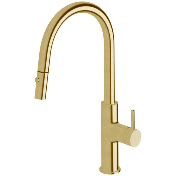 Sussex Taps Virgo Sink Mixer Pull Out Spray Tap LUXPVD Brushed Pure Gold VGSMPOS01-60