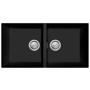 Oliveri Santorini Double Bowl Undermount Sink Matte Black