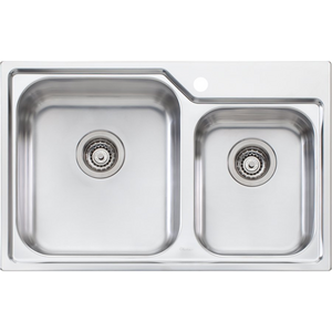 Oliveri Nu-Petite 1 and 3/4 Bowl Topmount Sink