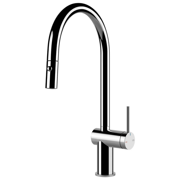 Gessi Inedito Gooseneck Pull Out Spray Mixer Tap Chrome 60413-031