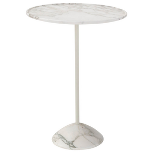 Amura Hourglass T512 40cm Table - Arabescato Marble AM060-T512-RAL9002