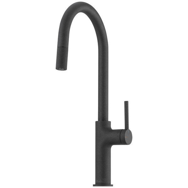 Oliveri Vilo Pull Out Goose Neck Mixer Tap Granite Black VT2400-ST-BL
