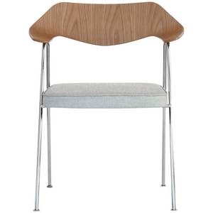 Case Furniture 675 Armchair in Oak - Chrome Frame and Elum Light Fabric RD301OELUM5CHR
