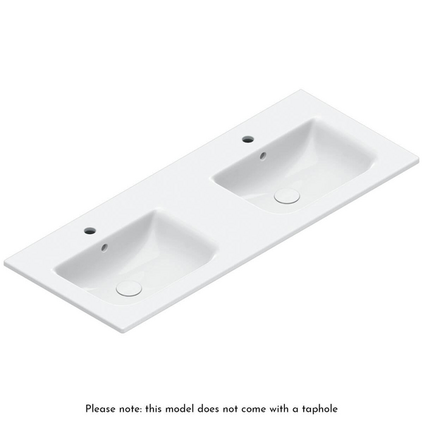 Catalano Italy 1250x500 Double Bowl Basin Without Taphole Gloss White 0721270001