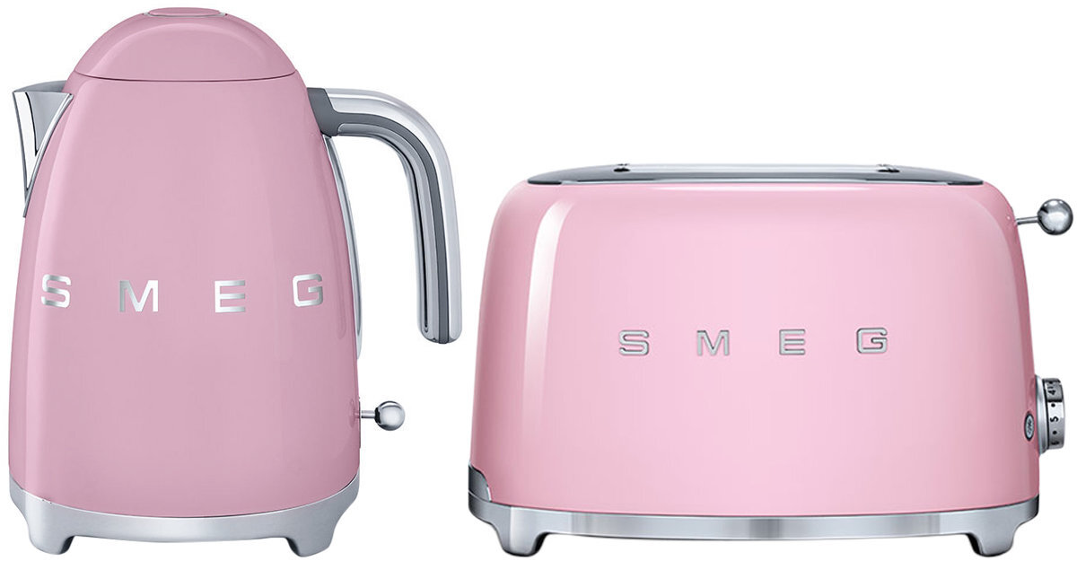 Smeg Pink Kettle and 2 Slice Toaster Pack KLF01PKAUTSF01PKAU