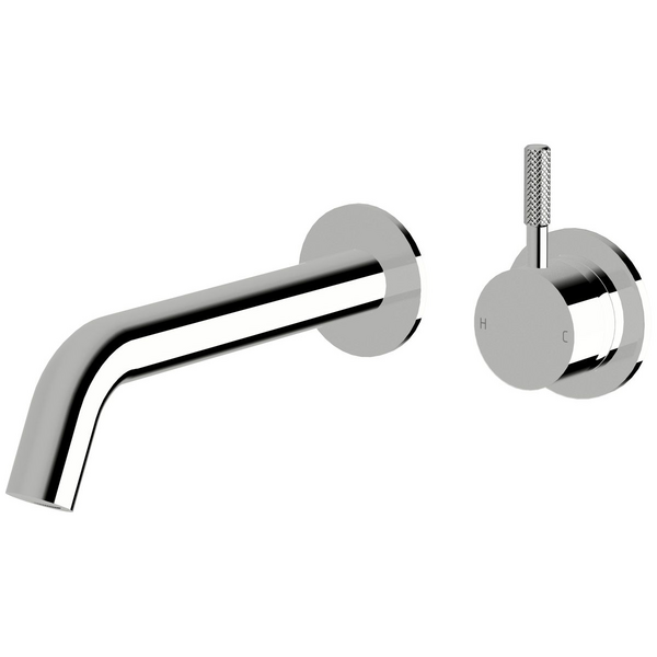 Sussex Taps Virgo Wall Basin or Bath Mixer Outlet System 200mm Knurled Chrome VGWBBMOS20001-K