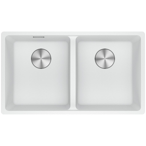 Franke Maris 350mm Double Bowl Undermount Sink Polar White