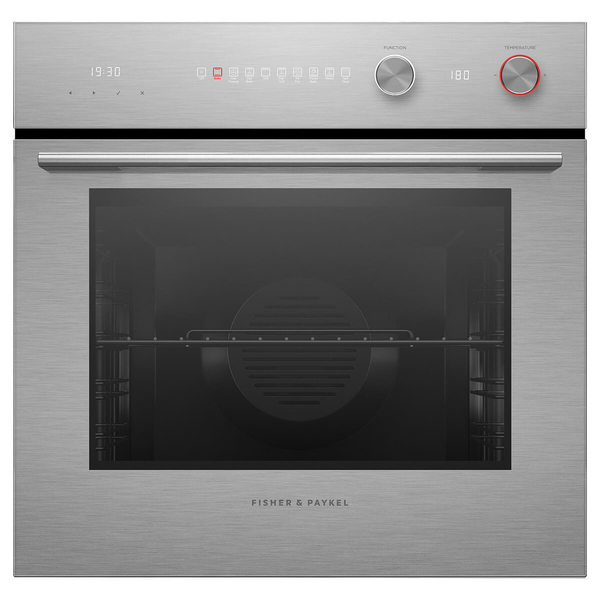 Fisher & Paykel 60cm Series 5 Contemporary Pyrolytic Oven Brushed Silver Glass 9 Function OB60SBCPGX5