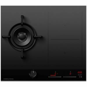 Fisher & Paykel Series 9 60cm LPG Gas Wok Burner and Induction Cooktop Black Glass
