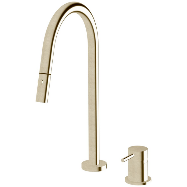 Sussex Taps Virgo Hob Set Pull Out Spray Tap LUXPVD Platinum Gold VGHMSPOS01-62