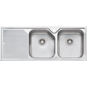 Oliveri Nu-Petite Double Bowl Left Hand Drainer Topmount Sink