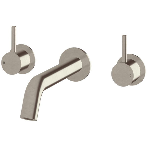 Sussex Taps Virgo Wall Basin or Bath Set 200mm LUXPVD Brushed Oyster Nickel VGWBBS20001-51